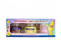 Haribo Duftkerzen Set 3-tlg., Ciliegia Cola + Fragola + Limone Frutta, 3x85g.