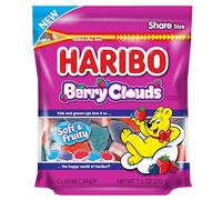 Haribo Gummi Candy | Berry Clouds in una borsa richiudibile in piedi | mirtillo, mirtillo selvatico e fragola, 8 oz.