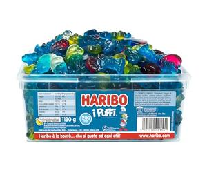 Haribo I Puffi, Caramelle Gommose a Forma di Puffo, Gusto Frutta, Ideali per Feste e Dolci Momenti di Relax - Circa 200 Pezzi [1130gr]