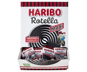 Haribo Maxi Rotella, Caramelle Gommose Incartate Singolarmente, Vegetariane, Gusto Liquirizia, Ideali Per Feste - 200 Pezzi Da 13gr [2600gr]