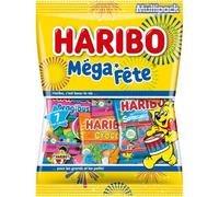 HARIBO - Mega Party & Mega Party PIK - Mini Bustine caramelle: Dragibus, Puffi, Croco PIK, Rainbow PIK... Senza coloranti artificiali - 2 sacchetti x 320g