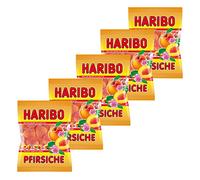 Haribo Pfirsische, Caramelle Gommose alla Frutta, Pesche, 5 Sacchetti da 200g