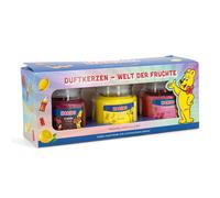 Haribo Duftkerzen Set 3-tlg., Ciliegia Cola + Fragola + Limone Frutta, 3x85g.