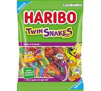Haribo Twin Snakes, Caramelle Gommose Sweet e Sour, Gusto Frutta, Ideali per Feste e Dolci Momenti di Relax - 160gr