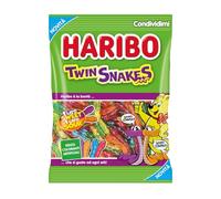 Haribo Twin Snakes, Caramelle Gommose Sweet e Sour, Gusto Frutta, Ideali per Feste e Dolci Momenti di Relax - Pacco da 30 x 80g