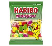 Haribo Wackelgeister | Caramelle Gommose a Forma di Fantasmino, Gusto Frutta Mista, Asperula, Lampone e Limone, con Vaniglia, Ideali per Halloween e Party, 160 g