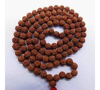 Haridwar Divine - 108 perline Rudraksha naturali per preghiera, rudraksha, 108 mala potenti Rudraksha Mala per vibrazioni positive, meditazione, mantra Japa Mala, Shiv Blessings
