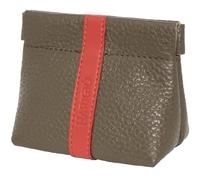 Harigiò ® Portamonete Da Donna Vera Pelle Verde e Rosso, Borsellino Per Monete E Banconote, Borsello Con Cuciture A Colore E Bordi Tinti, Made In Italy, Completo Di Scatola Ottimo Come Idea Regalo