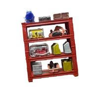 Harilla 1/64 Modellino in Miniatura di scaffale per Diorama di Riparazione Auto, scaffalatura per Esposizione, Accessorio per Officina Meccanica, Rosso