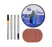 Harilla 1 Pezzo Levigatrice per Muro Manuale Disco Rotondo Rotante Manico Estensibile Dotata di Cinque Fogli Abrasivi in Lega di Alluminio Adatta per Pittura, Blu