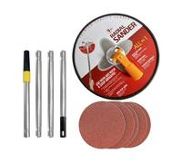 Harilla 1 Pezzo Levigatrice per Muro Manuale Disco Rotondo Rotante Manico Estensibile Dotata di Cinque Fogli Abrasivi in Lega di Alluminio Adatta per Pittura, Rosso