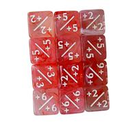 Harilla 10 Pezzi Dadi Contatore a Sei Facce Set D6 Matematici E Sussidi Didattici Realizzati in Acrilico Adatto per Lezioni di Matematica E Giochi, Rosso