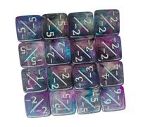 Harilla 10 Pezzi Dadi Contatore a Sei Facce Set D6 Matematici E Sussidi Didattici Realizzati in Acrilico Adatto per Lezioni di Matematica E Giochi, Verde Viola