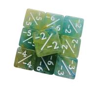 Harilla 10 Pezzi Dadi Contatore a Sei Facce Set D6 Matematici E Sussidi Didattici Realizzati in Acrilico Adatto per Lezioni di Matematica E Giochi, Giallo Blu