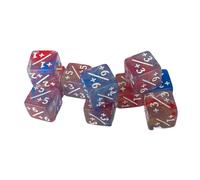 Harilla 10 Pezzi Dadi Contatore a Sei Facce Set D6 Matematici E Sussidi Didattici Realizzati in Acrilico Adatto per Lezioni di Matematica E Giochi, Blu Rosso