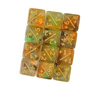 Harilla 10 Pezzi Dadi Contatore a Sei Facce Set D6 Matematici E Sussidi Didattici Realizzati in Acrilico Adatto per Lezioni di Matematica E Giochi, Arancione Nero