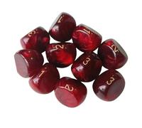 Harilla 10 Pezzi Dadi Poliedrici Set di Dadi a Tre Facce Dadi Digitali Giocattoli per Giochi in Acrilico con Numeri Facili da Leggere Adatto per Giochi di Ruo, Rosso
