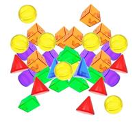 Harilla 100x Solidi geometrici Forme geometriche Materiale scolastico Manipolativi 3D Blocchi con motivi traslucidi Apprendimento per la scuola elementare