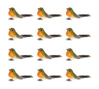 Harilla 12 Pezzi Uccelli Artificiali Modelli di Simulazione Figure Decorative Uccellini Finti Adatto per Composizioni Floreali Ghirlande E Decorazioni Artigi, Verde Arancio