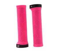 Harilla 2 Pezzi Manopole Manubrio Bici Bloccaggio Antiscivolo Impugnature Ergonomiche in Gomma Assorbimento Urti Comode Adatte per Mountain Bike Bici Pieghevo, Rosa