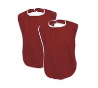 Harilla 2 pezzi per adulti per mangiare, nutrire bavaglini, protezioni di abbigliamento comodi riutilizzabili lavabili per auto, Rosso