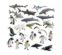 Harilla 22 Pezzi Figure di Animali Marini Mini Figurine di Animali Marini Figurine Realistiche di Animali Polari per Ornamenti Cognitivi Bomboniere, Style a