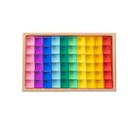 Harilla 40 Pezzi Blocchi da Costruzione Set Cubi Stacking Giocattoli Educativi Gemme Acrilico Trasparenti con Scatola in Legno Adatto Bambini Regal, 60 Pezzi