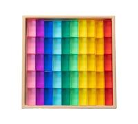 Harilla 40 Pezzi Blocchi da Costruzione Set Cubi Stacking Giocattoli Educativi Gemme Acrilico Trasparenti con Scatola in Legno Adatto Bambini Regal, 50 Pezzi