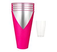 Harilla 5x Scatola per Bouquet di Fiori con Interno Impermeabile, Versatile, 5,5x2,8x8,7 Pollici, Accessorio per Confezioni Regalo Artigianali, Robusta con Ri, Rosa Rosa
