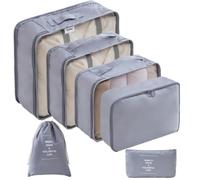 Harilla 6 Pezzi Borsa Piatta Leggero | Design Salvaspazio Comprimibile, Borse Organizer per Valigia, Traspirante, Viaggi d'Affari, Viaggiatori, Studenti Fuori Sede, Grigio