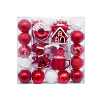 Harilla 74 palline di Natale, eleganti decorazioni natalizie, pendenti per feste, anniversari di Capodanno, ristoranti, Rosso Bianco