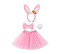 Harilla Abito da Coniglietta per con Gonna di Tulle Decorata con Argento Cerchietto con Orecchie E per Travestimento Adatto per di Compleanno E Recita