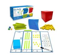 Harilla Blocchi Base Dieci con Lavagna Visivo | Scrivibile, aste Base Dieci, Sicuro, Gioco Educativo, per Casa, Insegnanti, Set Scatola Colore