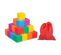 Harilla Blocchi di cubo di conteggio e ordinamento, giocattolo di matematica per l'apprendimento precoce, utilizzo versatile, blocchi di legno quadrati, 3 Cm 30 Pezzi