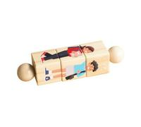 Harilla Blocchi di Legno Stile Pedagogico Apprendimento Precoce, Gioco Sensoriale in Legno, Interattivo, per Asilo, Area Giochi, Neonati, Figura