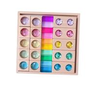 Harilla Blocchi GEM in legno, set di blocchi da costruzione per abilità motorie vassoio portaoggetti, regalo di compleanno per ragazzi e ragazze,