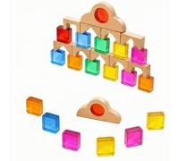 Harilla Blocchi Trasparenti Sensoriale Forme Geometriche Assortite, Curvo, Giocattolo, per Tavolo Luminoso, Bambini