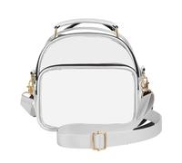 Harilla Borsa a Tracolla Trasparente, Borsa Approvata per Lo Stadio, Zainetto, Tasca Frontale, Portafoglio, Grazioso Zaino Da Donna, Borsa a Tracolla per Il C, Bianco