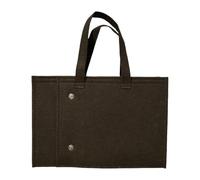 Harilla Borsa per la feltro, borsa portaoggetti divisa, leggera, riutilizzabile, con manici, pieghevole, in feltro, per ufficio, spiaggia, scuola, Marrone