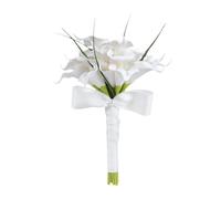 Harilla Bouquet da Sposa Artificiale, Decorazioni per Matrimonio, Ornamento, Romantico ed Elegante, Simulazione di Calle Artificiali per la Cerimonia, Bianco