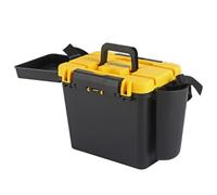 Harilla Box Sedile da Pesca Contenitore Attrezzatura Scatola Esche Secchio in Plastica con Coperchio Manico E Tracolla per Pescatori Che Viaggiano tra Adatto Fiume Barca Riva, Giallo