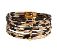 Harilla Bracciale da Donna Leopardato alla Moda, Bracciale Rigido, Premium, Accessori per Outfit Multistrato, Giallo Leopardo