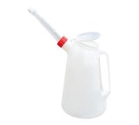 Harilla Brocca graduata per olio bianca multiuso con beccuccio, robusta, accessorio per dispenser di olio per veicoli, 1.2 L