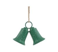 Harilla Campanella Natalizia Ornamento Sospeso per Albero di Natale Decorazione Natalizia con Campane in Ferro E Filo di Juta Adatta per Feste di Compleanno C, Verde