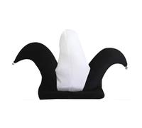 Harilla Cappello da Clown per Uomo e Donna, Multicolore, Accessori, novità, Festa, Travestimento, Cappello da Costume, Nero Bianco