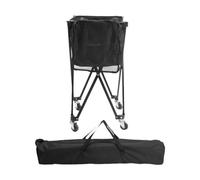 Harilla Carrello per Palline da Tennis, Porta Palline da Tennis Pieghevole con Ruote E Raccoglitore di Sacchetti, Carrello Didattico Sportivo per L'allena, Nero