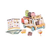 Harilla Carretto Giocattolo, Veicolo in Legno per Gelati, Gioco di Ruolo interattivo con camioncino, Gioco di Ruolo per Bambine in età