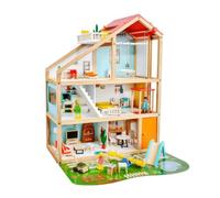 Harilla Casa Delle Bambole in Bambola Playset Giocattolo Casa Gioco con Mobili Personaggi E Dettagli Interni Colorati Stanze Distinte E Percorsi tra Piani