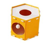 Harilla Casa per Gatti Tunnel Letto Grotta con Tiragraffi in Feltro Comodo E Traspirante Struttura Chiusa per Riposo E Gioco Adatta a Gatti Domestici, Orangina