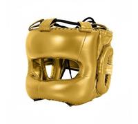 Harilla Casco Casco Protettivo Casco da Combattimento Casco Ergonomico in PU Anti Strappo Fodera Monopezzo Assorbe Impatti Laccio Regolabile Adatto Allenamento Uomini Donne Gare Arti Marziali, Gold